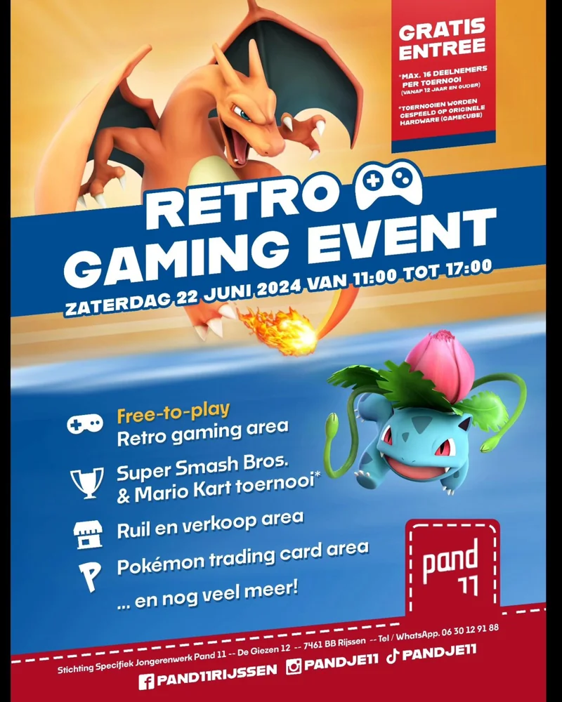 Poster voor retrogamebeurs Retro Gaming Event Rijssen op 22-06-2024 in Rijssen