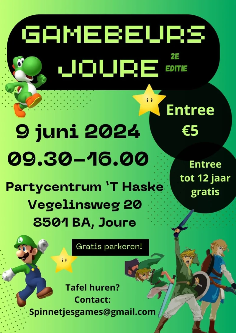 Poster for retro game convention Gamebeurs Joure on 09-06-2024 in Joure