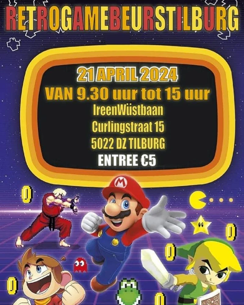 Poster voor retrogamebeurs Retro Game Beurs Tilburg op 21-04-2024 in Tilburg