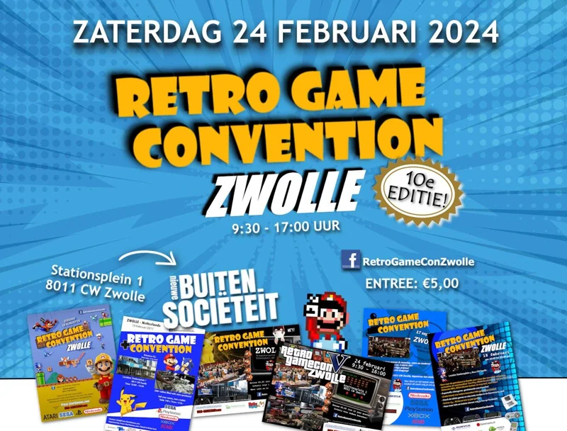Poster voor retrogamebeurs Retro Game Convention Zwolle op 24-02-2024 in Zwolle
