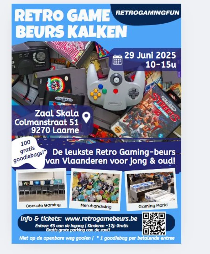 Poster for retro game convention Retro Game Beurs Kalken on 29-06-2025 in Laarne