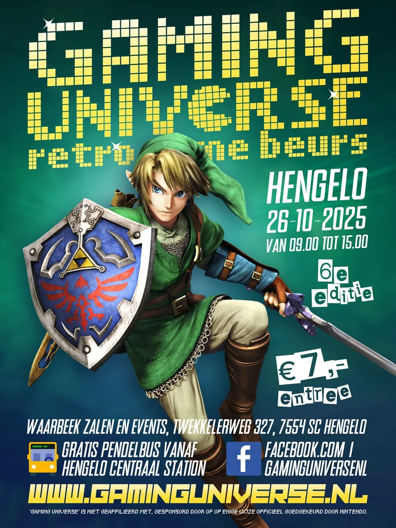 Poster voor retrogamebeurs Gaming Universe Hengelo 2025 op 26-10-2025 in Hengelo