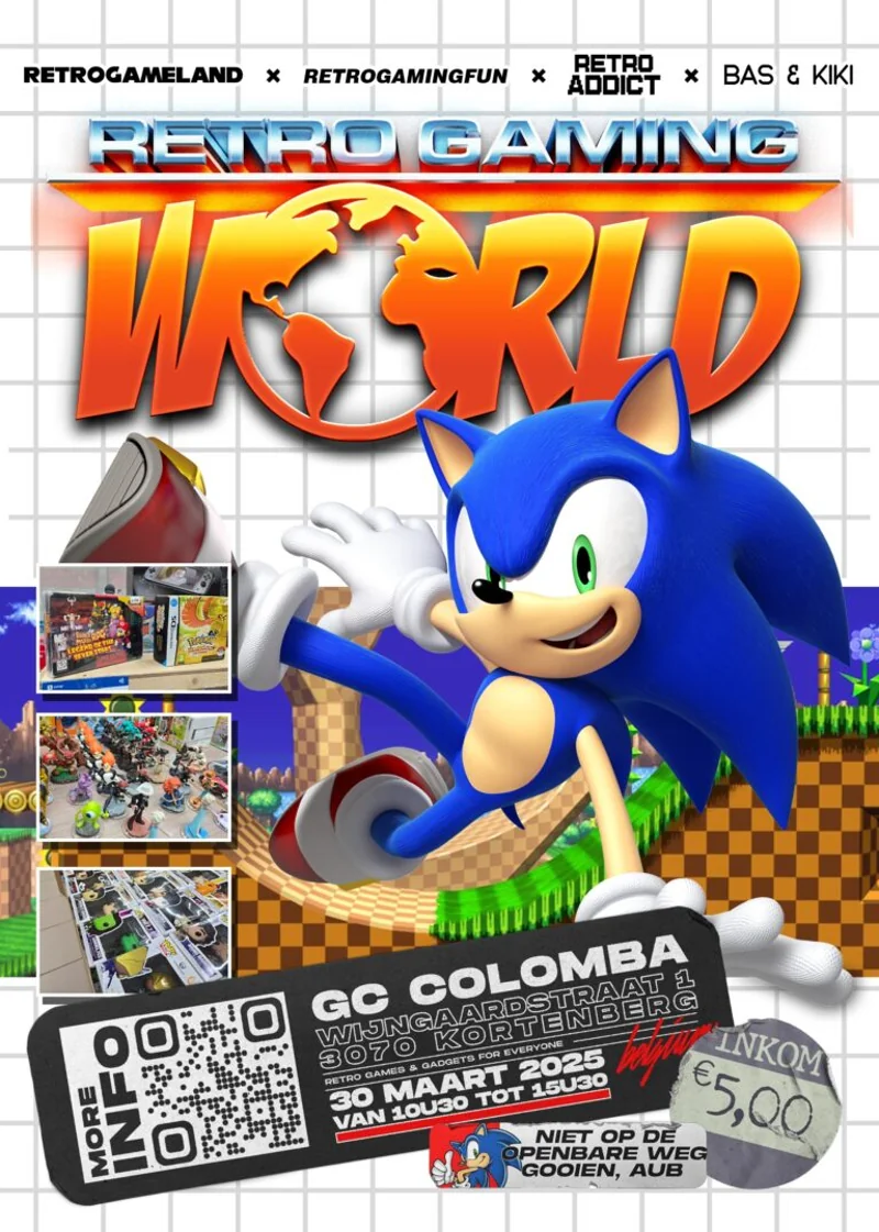 Poster voor retrogamebeurs Retro Gaming World op 30-03-2025 in Kortenberg
