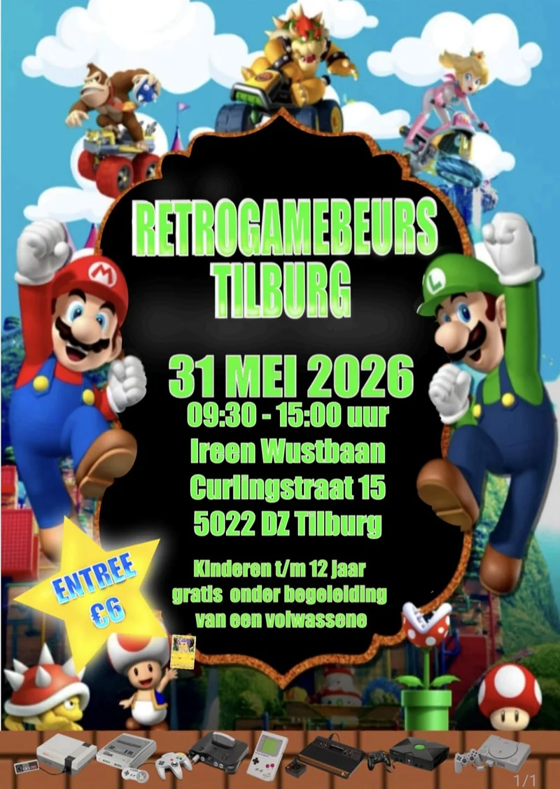 Poster voor retrogamebeurs Retro Game Beurs Tilburg op 31-05-2026 in Tilburg