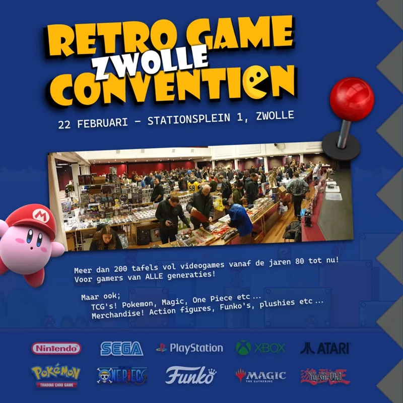 Poster voor retrogamebeurs RetroGameConZwolle 11e editie op 22-02-2025 in Zwolle