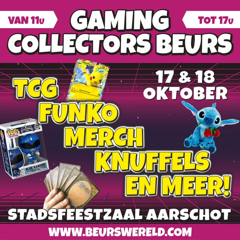 Poster for retro game convention Gaming Collectors Beurs on 17-10-2026 in Aarschot